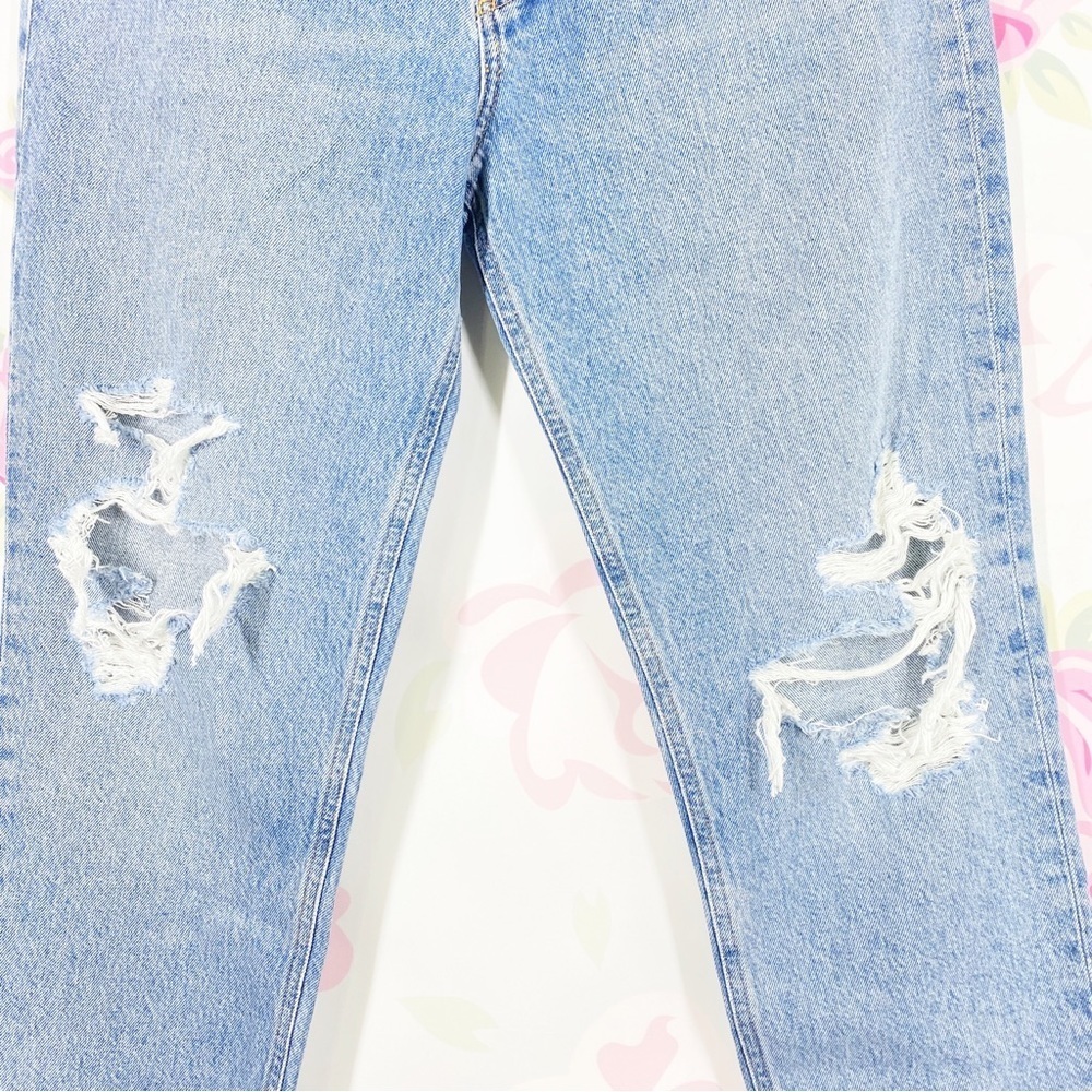 NEW Agolde Fen Light Wash High Rise Relaxed Taper Distressed Denim Jeans 28 - Picture 5 of 12